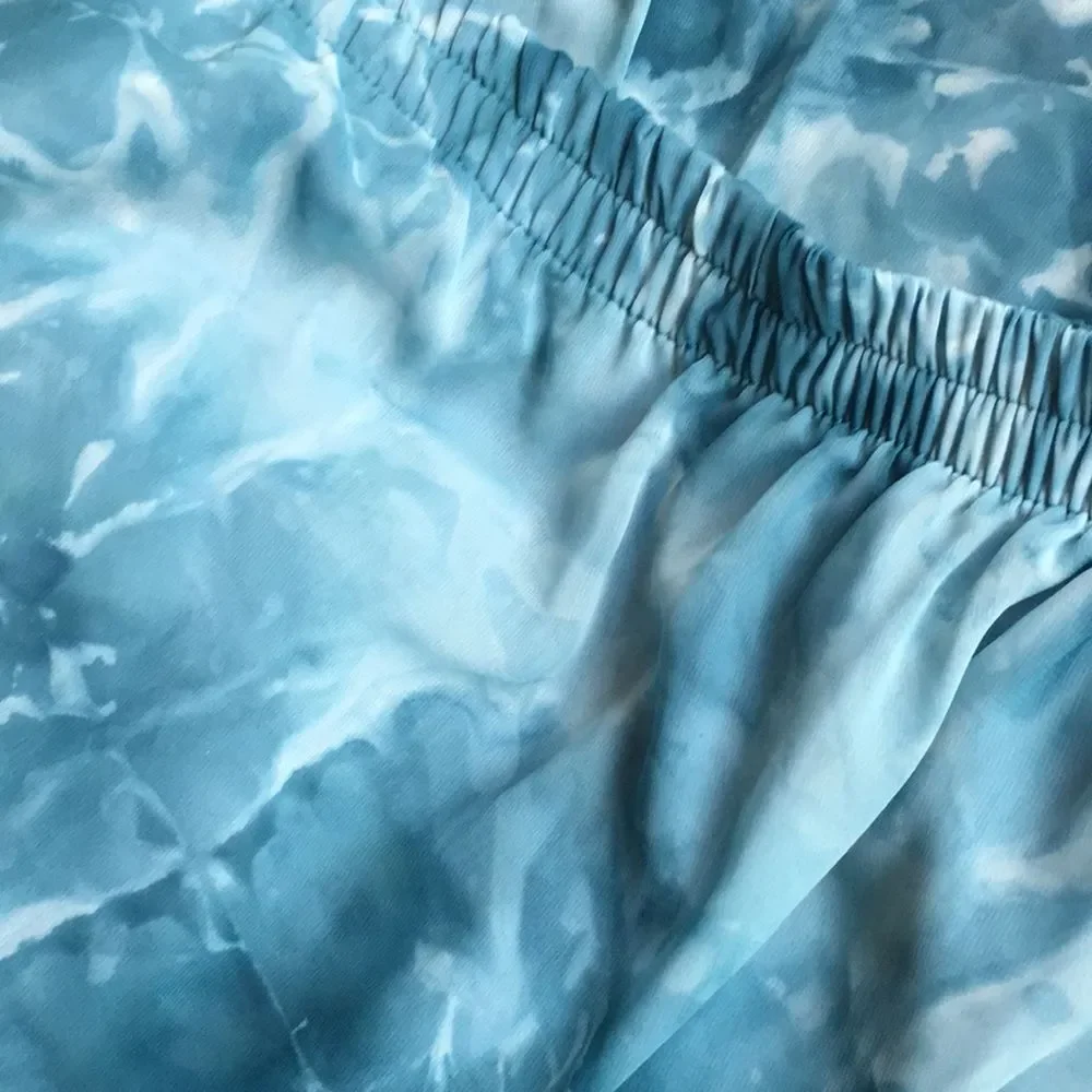 NWOT Belted Teal Blue Tie-Dye Off the Shoulder Romper